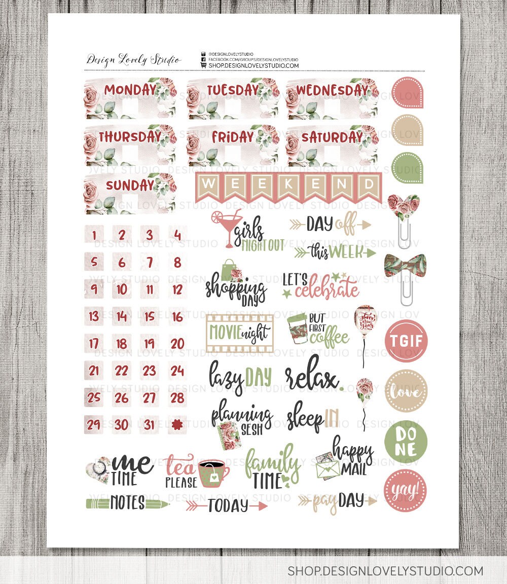 January Kit Sticker Printable JANUARY Planner Stickers Kit, January Weekly Kit, January ...