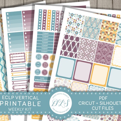 Printable Vertical Stickers for Erin Condren Vertical Weekly - Etsy