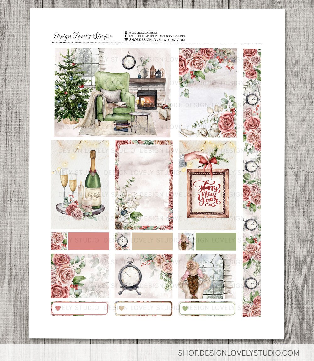 January Kit Sticker Printable JANUARY Planner Stickers Kit, January Weekly Kit, January ...