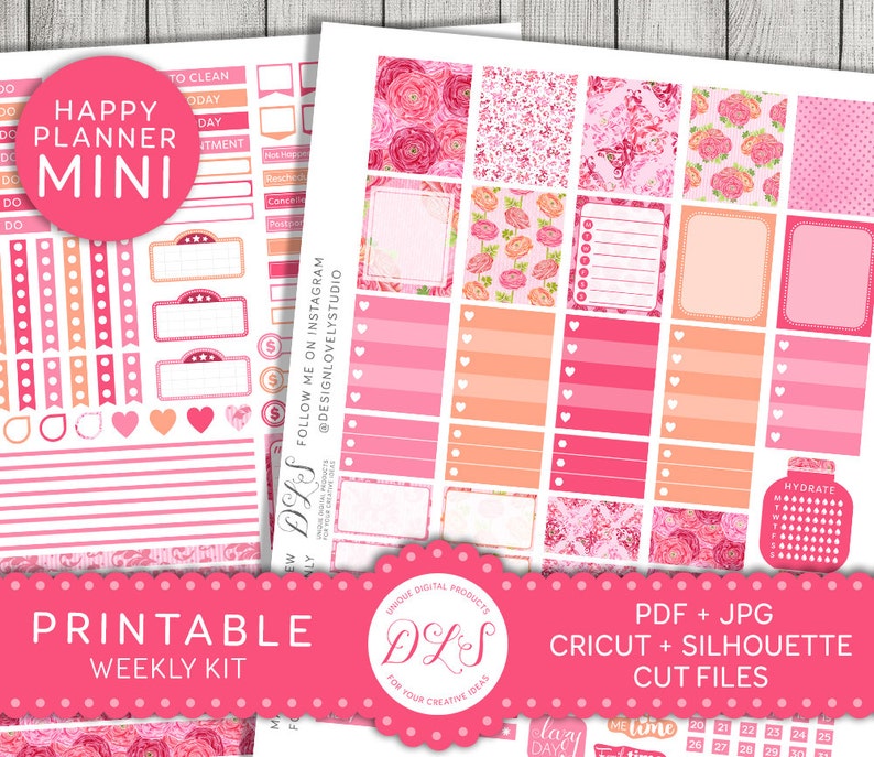 Mini Happy Planner Printable Stickers Mini Happy Kit Weekly - Etsy