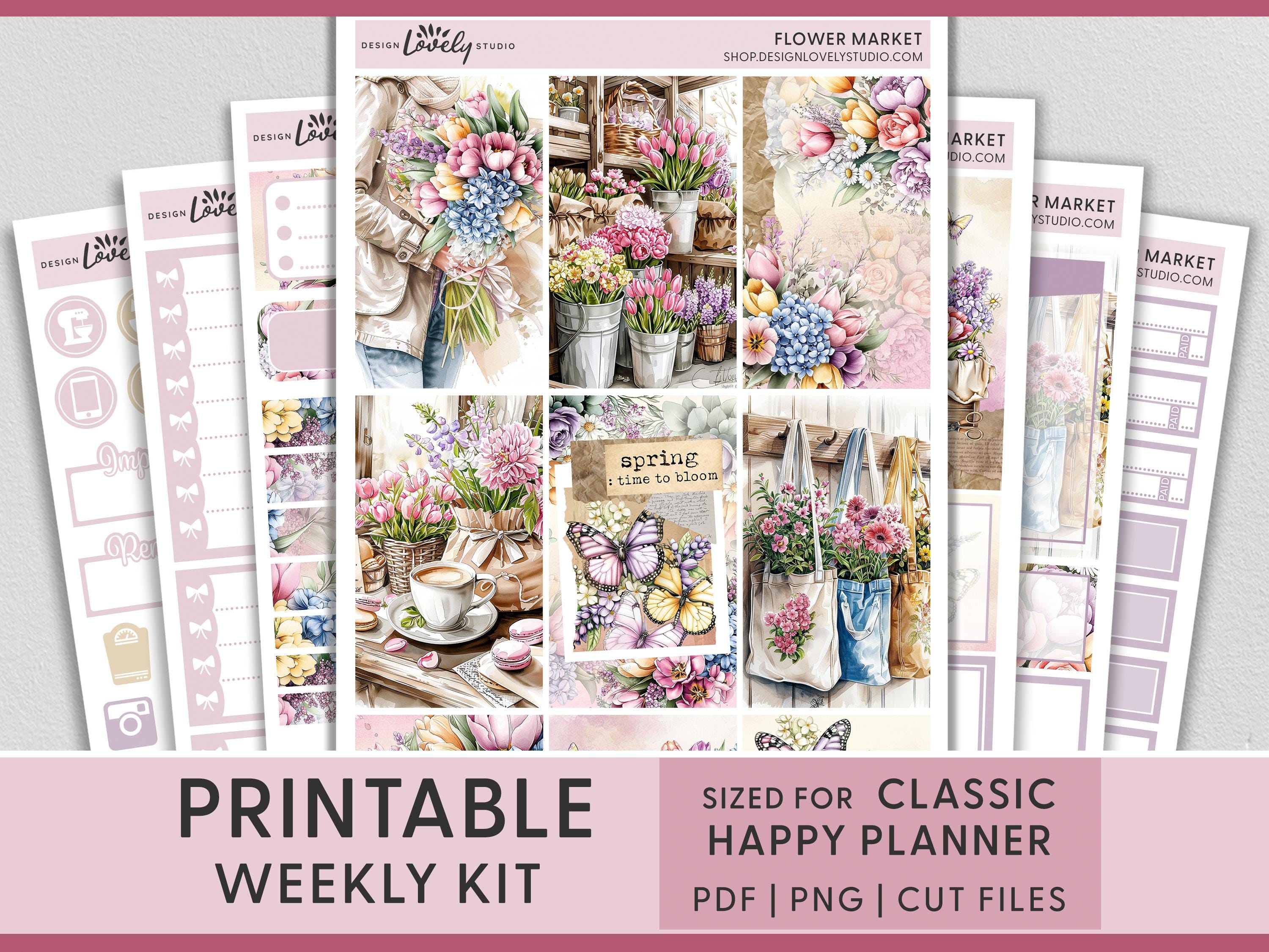 Printable Spring Planner Stickers, Happy Planner Weekly Sticker Kit ...