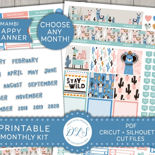 February Happy Planner Printable Stickers February Monthly - Etsy