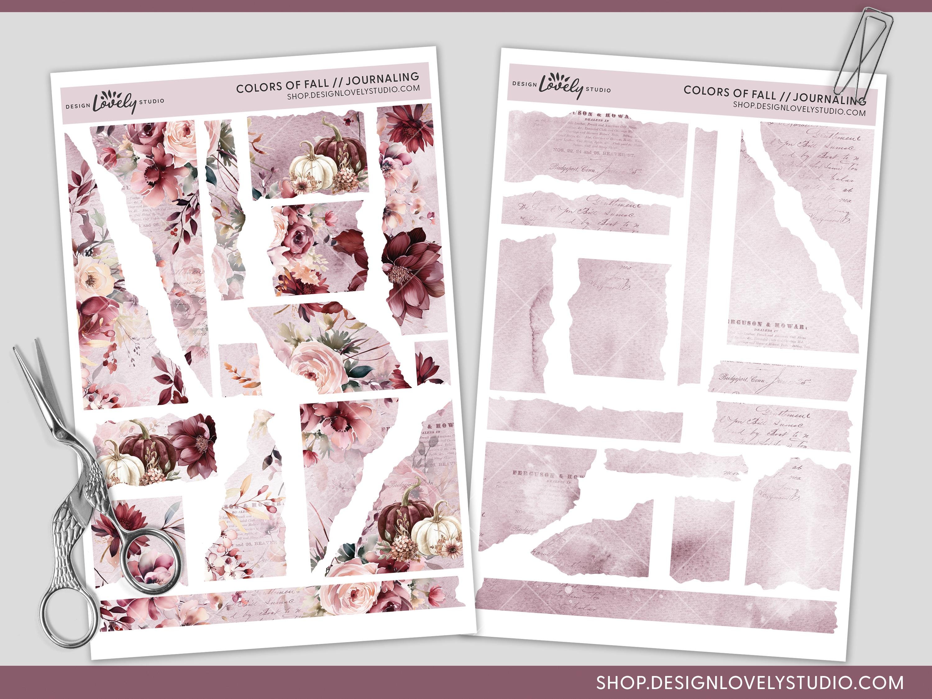 Split Paper Sticker Printable Torn Paper Stickers, Ripped Paper Stickers, Fall Journaling ...