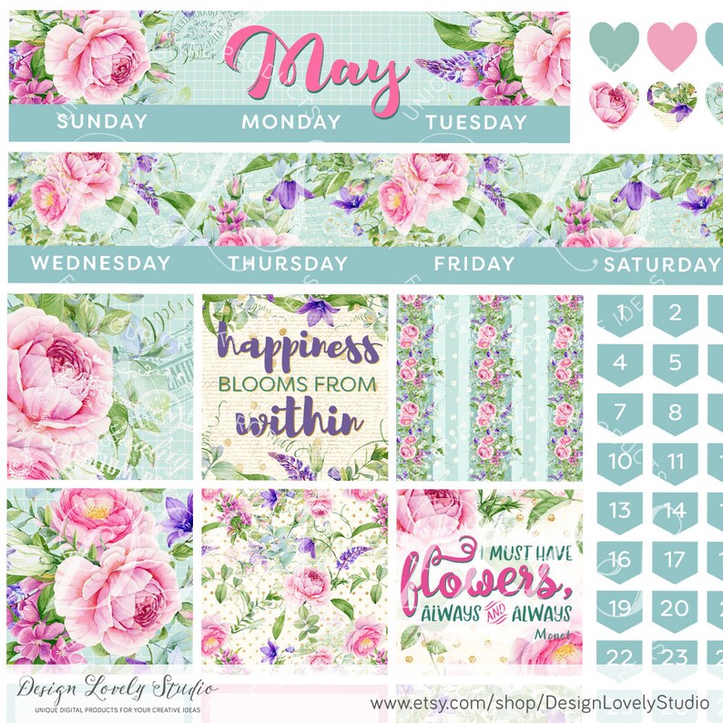 May Big Happy Planner Stickers, Printable Big Happy Planner Stickers ...