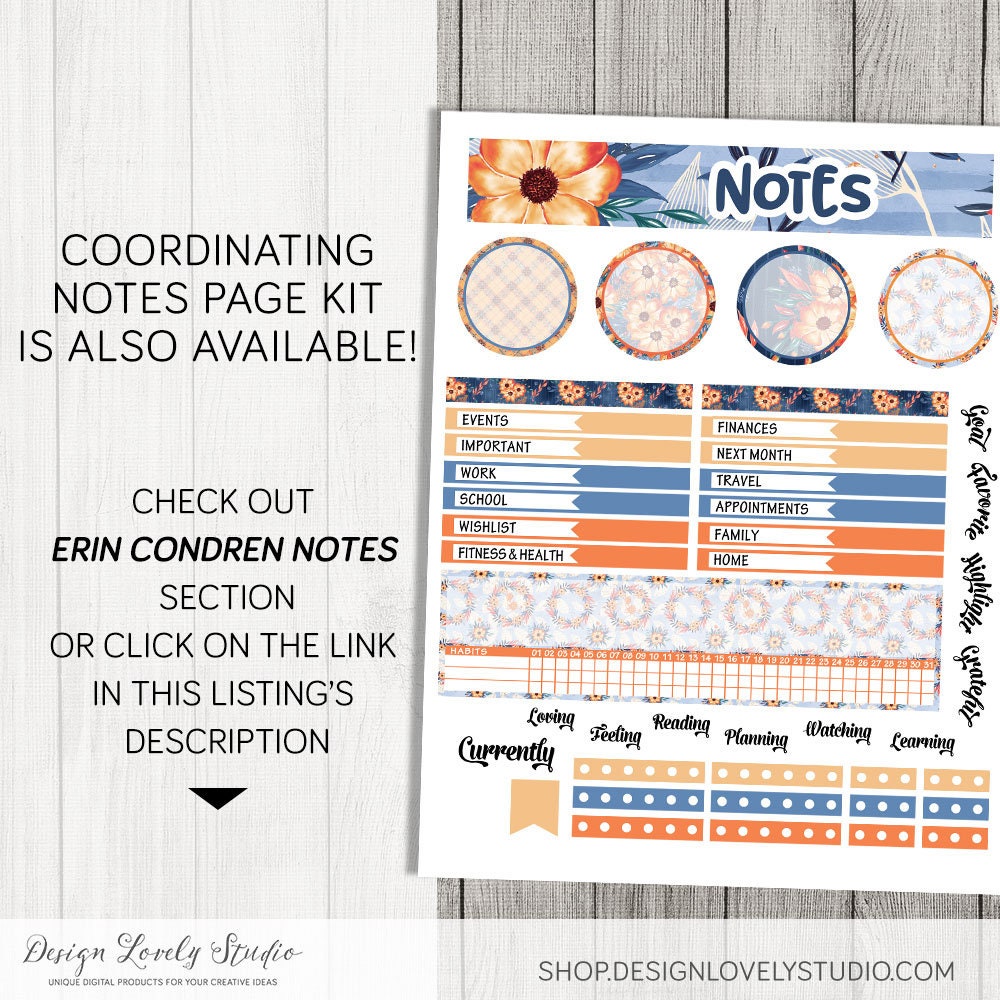 PRINTABLE Monthly Planner Stickers Kit Floral Planner - Etsy