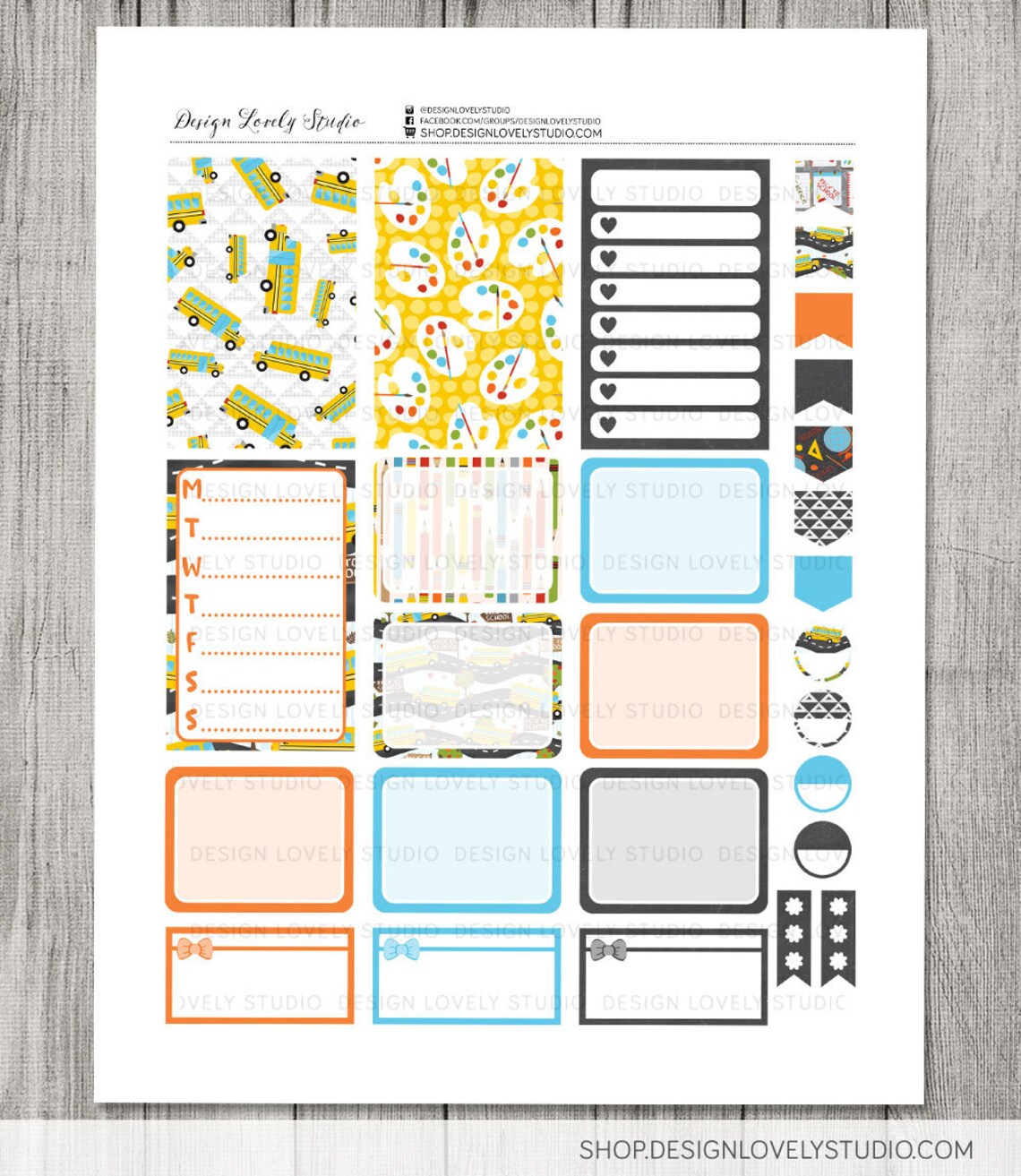 BACK TO SCHOOL Planner Stickers Kit, Printable Planner Stickers, Big ...