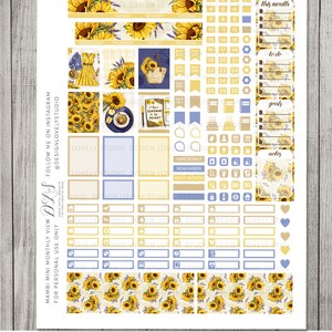 PRINTABLE Mini Happy Planner Stickers, Sunflower Planner Stickers ...