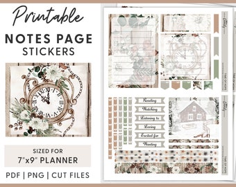Kit de página de notas de janeiro, adesivos de planejador para impressão, kit de adesivos mensais, adesivos de planejador de inverno, adesivos de planejador Erin Condren, ECN230