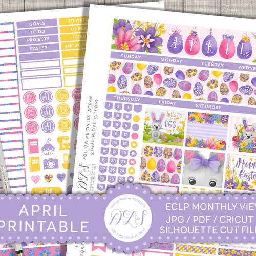 Printable Planner Stickers Easter Kit Dark Skin Toned April - Etsy