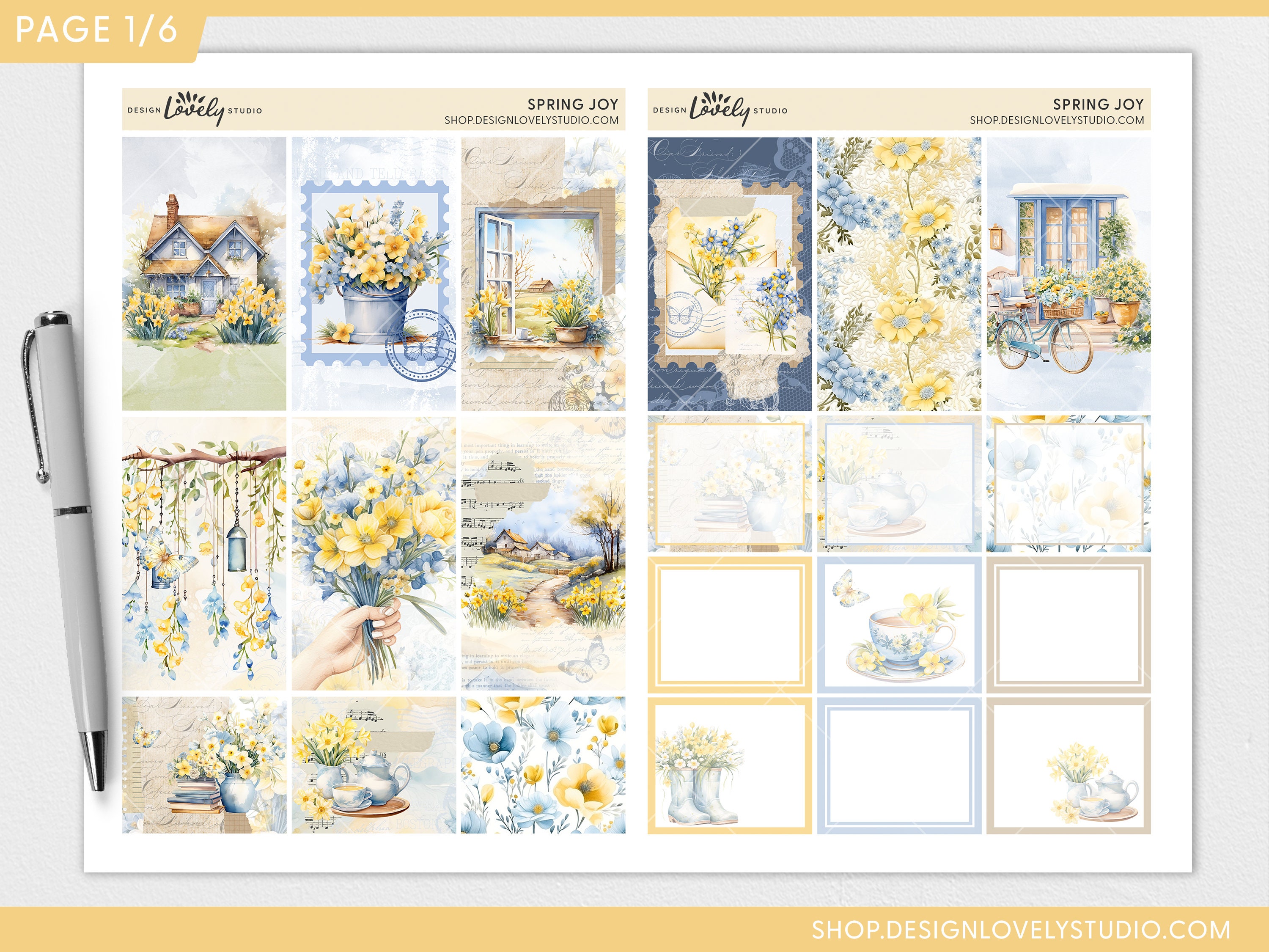 Floral Planner Stickers, Spring Planner Printable Stickers for Happy ...