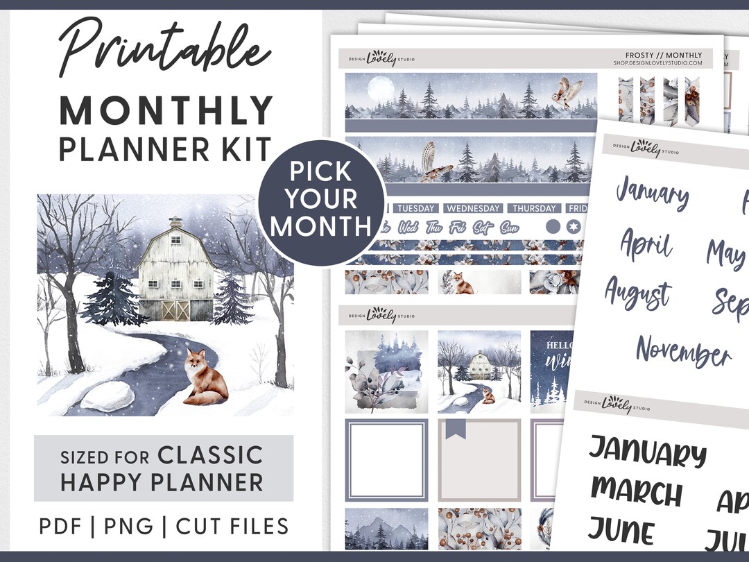 Happy Planner Printable Stickers, Happy Planner Monthly Sticker Kit ...