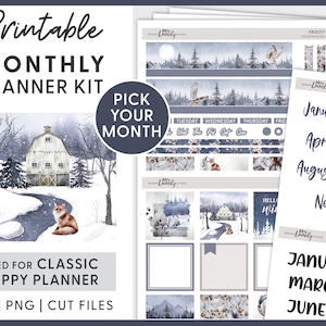 Happy Planner Printable Stickers, Happy Planner Monthly Sticker Kit ...
