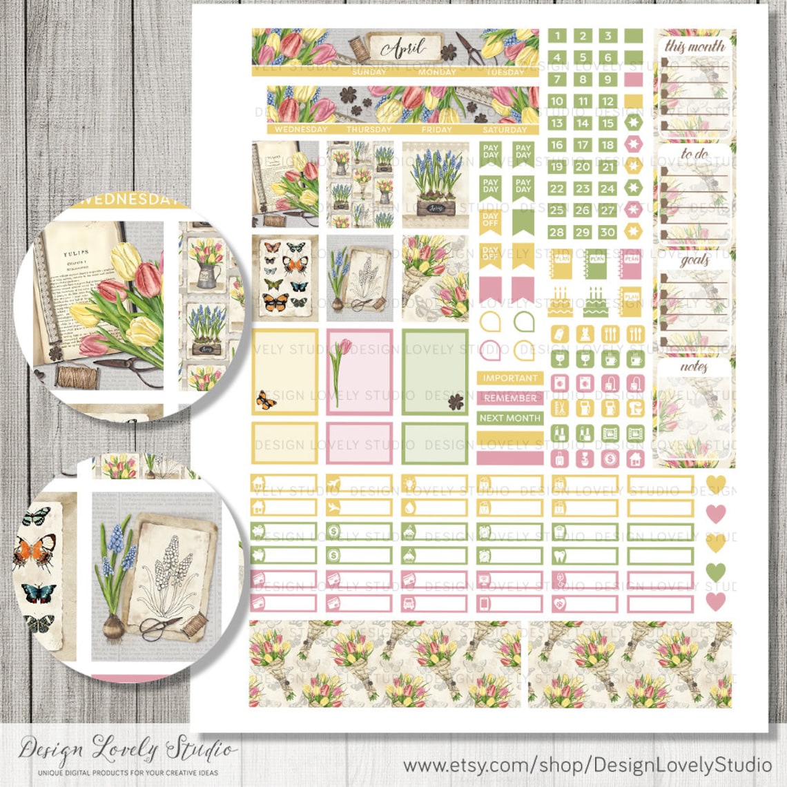 Mini Happy Planner APRIL Stickers Kit Printable APRIL Monthly - Etsy