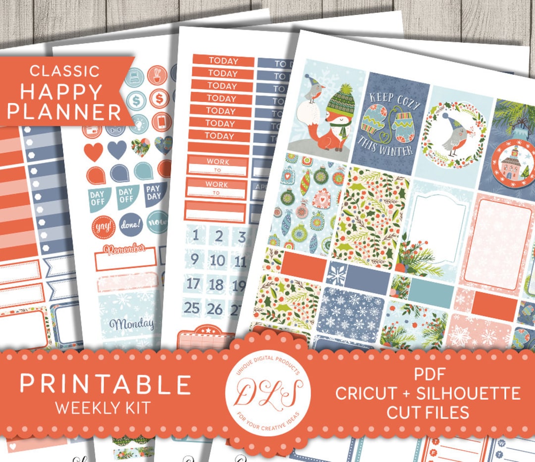 Happy Planner Christmas Stickers, Christmas Printable Planner Stickers ...