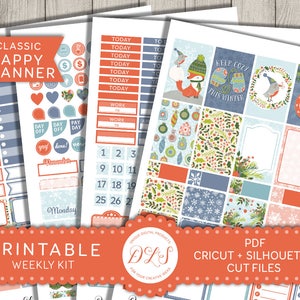 Gelukkig Planner kerst Stickers, Kerstmis afdrukbare Planner Stickers, gelukkig Planner vakantie Stickers, Kerstmis per Planner Kit, HP135