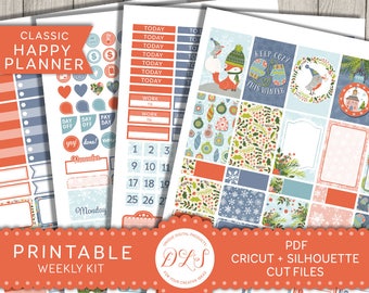 Happy Planner Christmas Stickers, Christmas Printable Planner Stickers, Happy Planner Holiday Stickers, Christmas Weekly Planner Kit, HP135