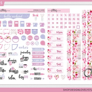 Spring Planner Stickers, Printable Planner Stickers, Floral Stickers ...