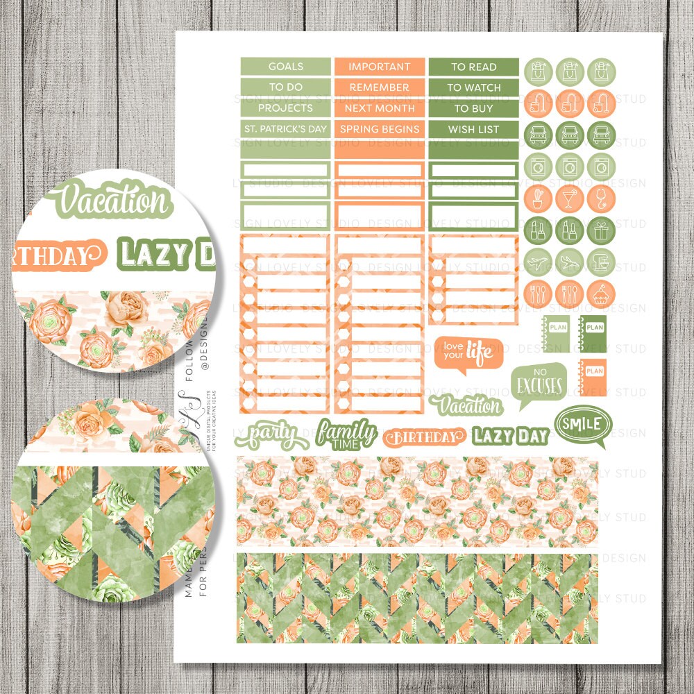 Happy Planner March Monthly Kit Mambi March Stickers Monthly - Etsy