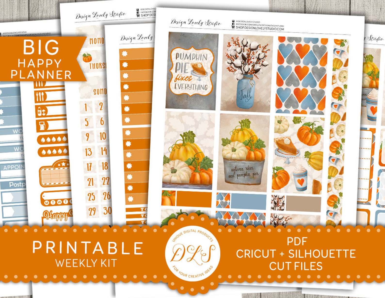 Printable Big Happy Planner Stickers October Planner | Etsy