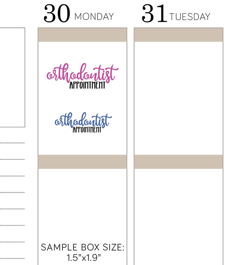 Download ORTHODONTIST APPOINTMENT Planner Stickers Printable ...