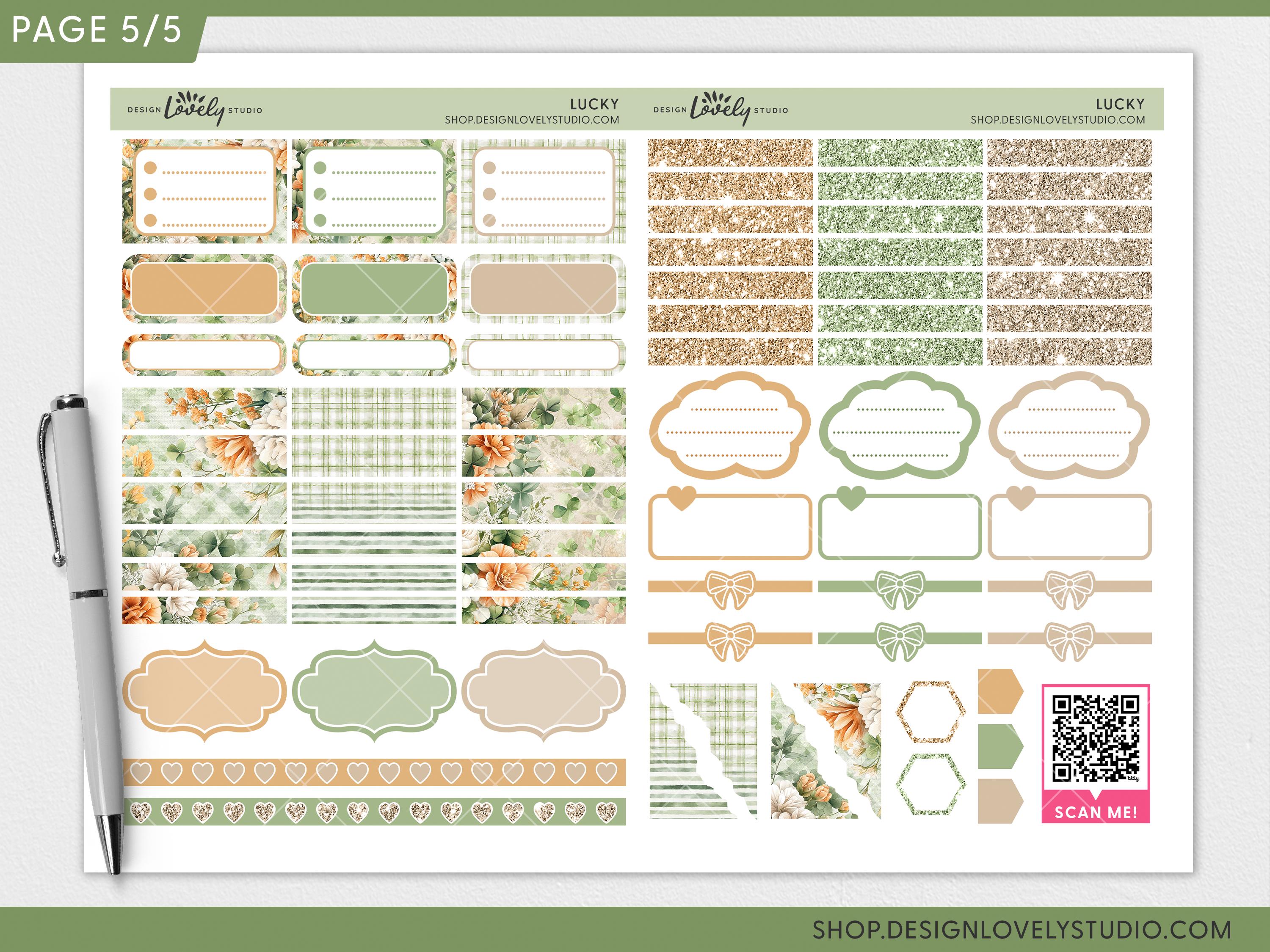 Lucky Printable Planner Stickers, St Patricks Day Weekly Sticker Kit ...