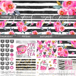 Printable Monthly Planner Stickers, Erin Condren Monthly Planner Kit ...