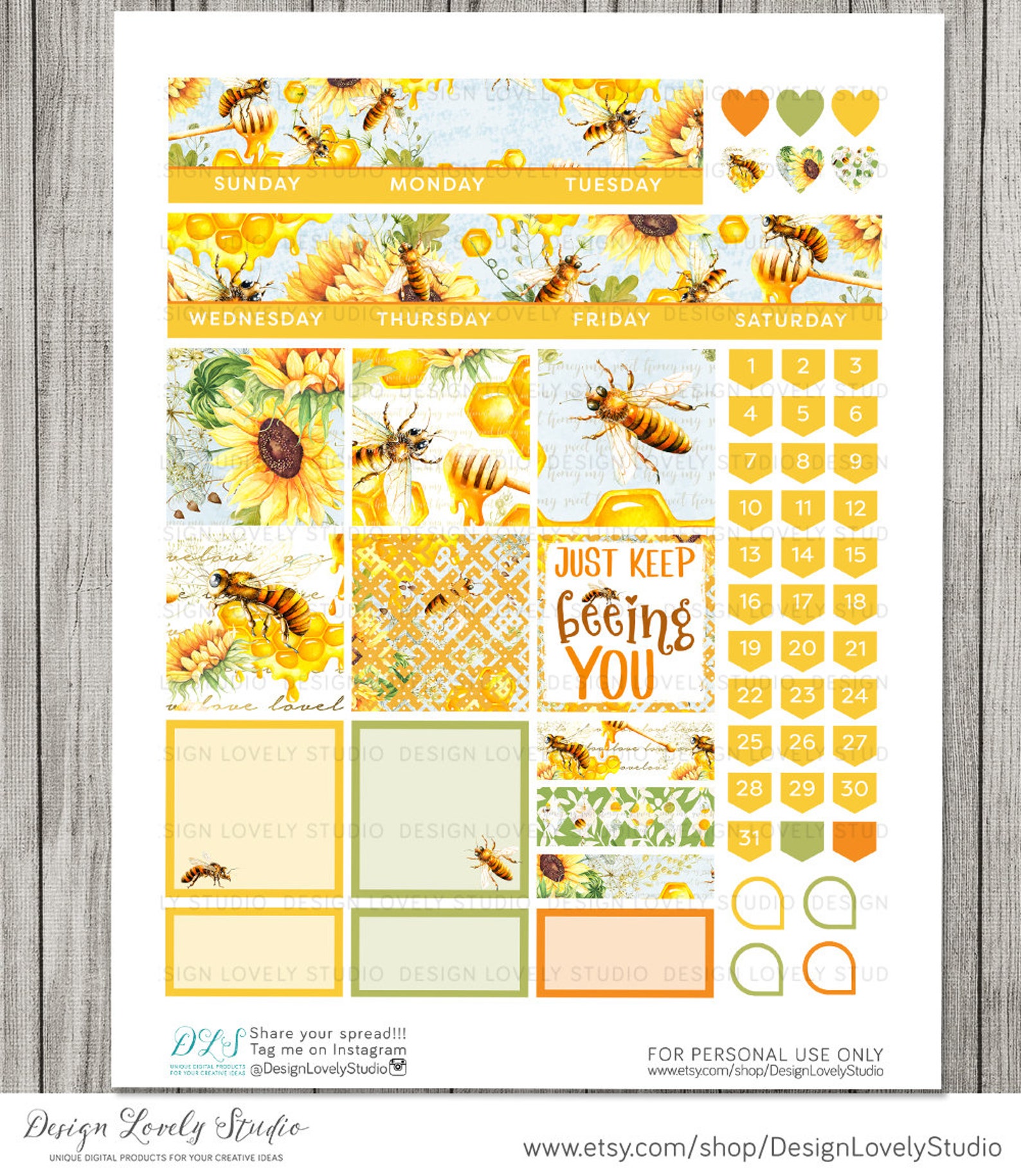 Big Happy Planner PRINTABLE Monthly Stickers Kit Big Happy - Etsy