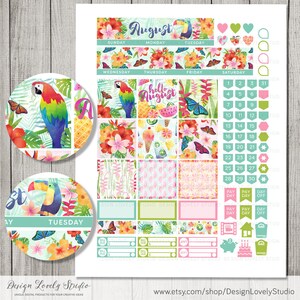 August Monthly Kit, Happy Planner August Stickers, August Monthly ...