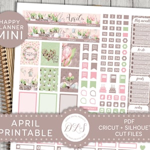 April Mini Happy Planner Stickers, April Monthly Kit, Mini Happy ...