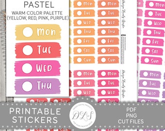 DATE COVERS Planner Stickers, Printable Pastel Date Covers, Weekdays Planner Stickers, Date Cover Ups Stickers, ECLP Date Covers, FS191