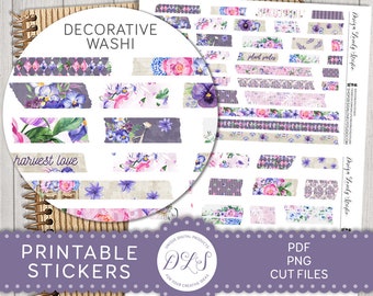 Digital Washi Tape, Printable Washi Strips, Goodnotes Stickes, Spring Planner Stickers, Printable Washi Tape Stickers, Cut Files, DS187