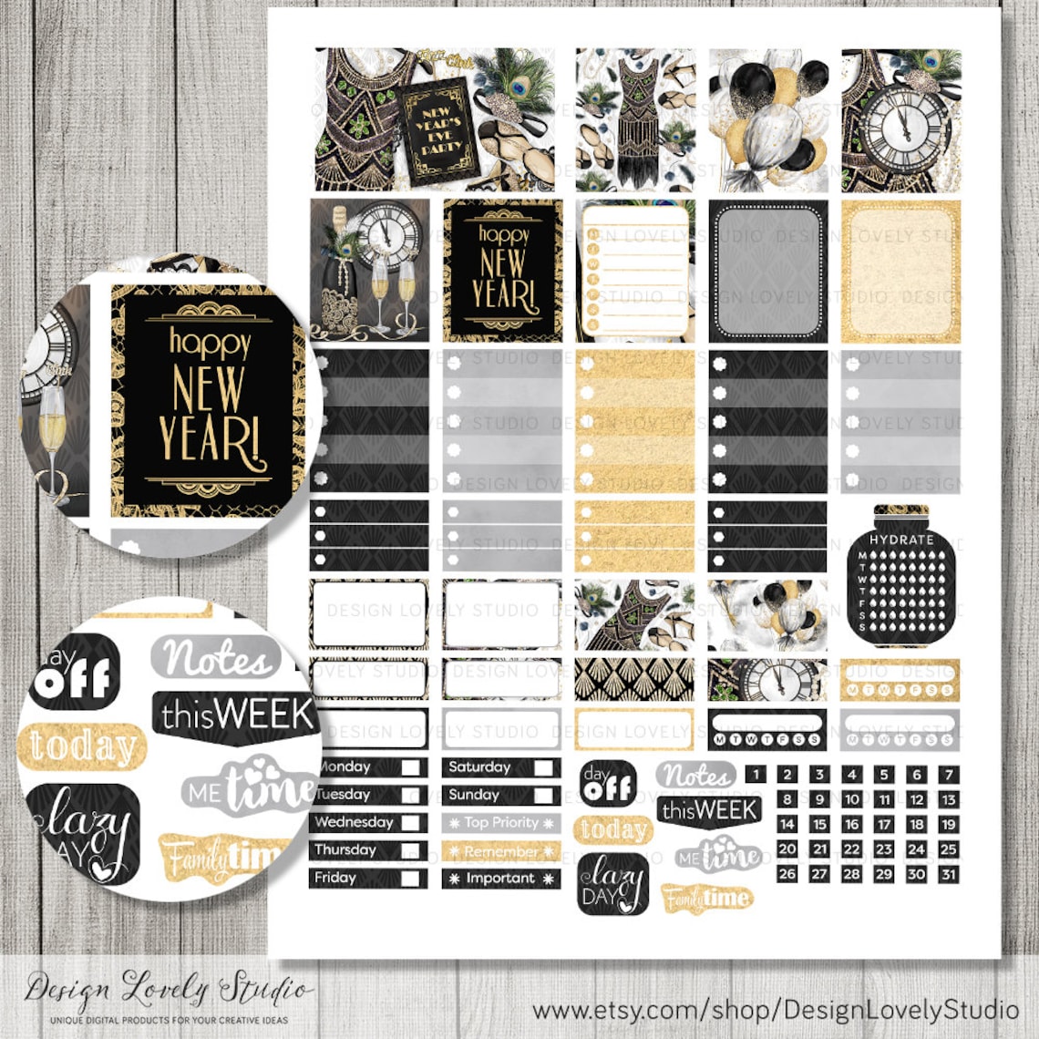 Mini Happy Planner New Year Stickers Kit Printable January | Etsy