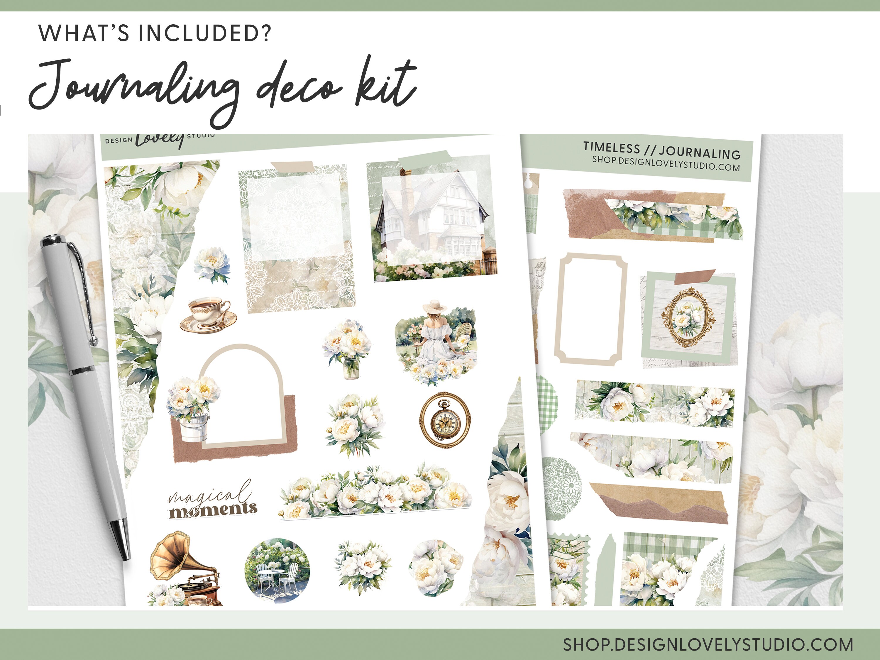 Printable Floral Planner Stickers Bundle for Happy Planner, Spring ...