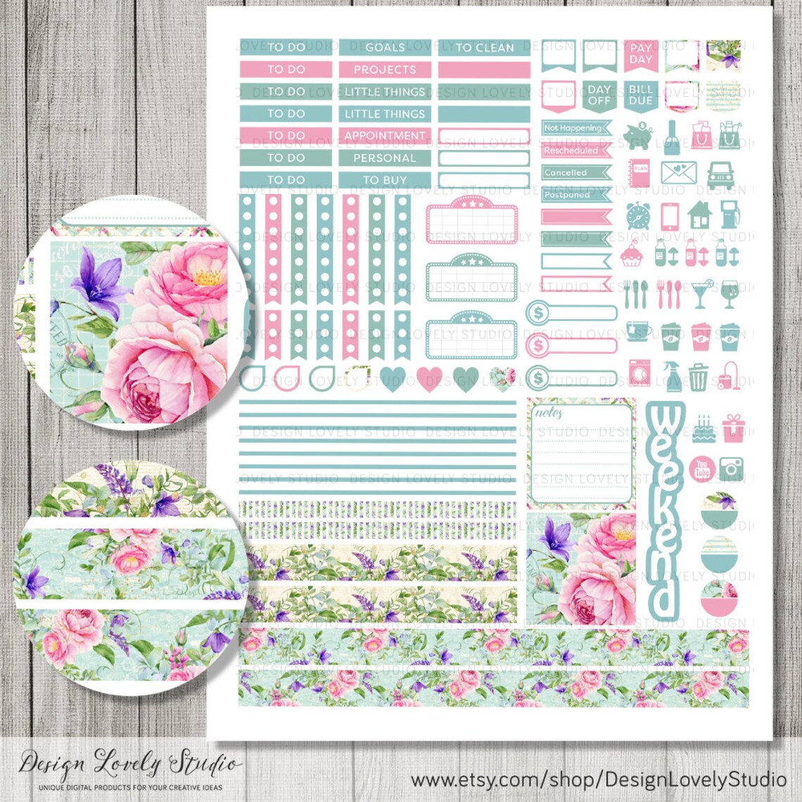 Printable Mini Happy Planner Weekly Kit Spring Planner | Etsy