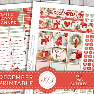 DECEMBER Planner Maandelijkse Kit, Happy Planner December Planner Stickers Kit, Afdrukbare December Stickers Kit, Kerst Planner Kit, HPMV171
