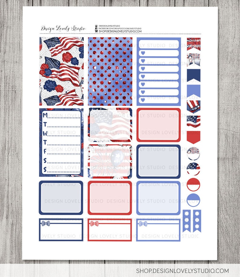 4th of July Big Happy Planner Printable Printable Big Happy | Etsy