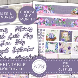 Erin Condren Monthly Kit, Spring Planner Printables, Monthly Planner ...