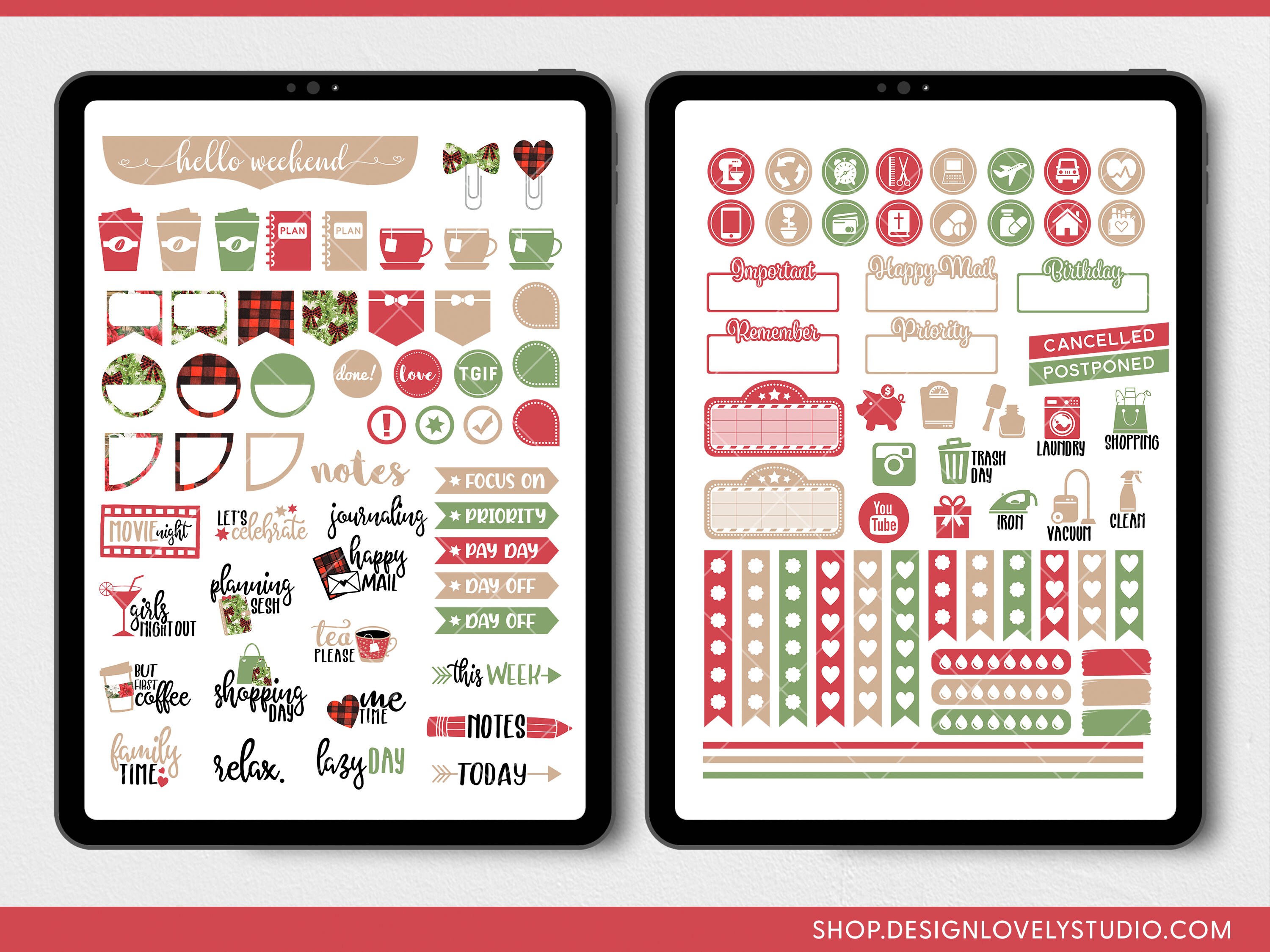 Goodnotes Christmas Stickers Christmas Digital Stickers Etsy