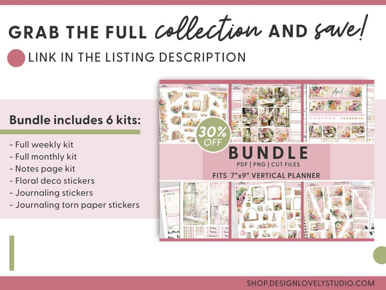 Spring Atelier Printable Planner Stickers, Weekly Planner Stickers Kit ...