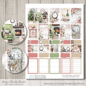 Printable NEW YEAR Planner Stickers Kit, Happy Planner Printable ...