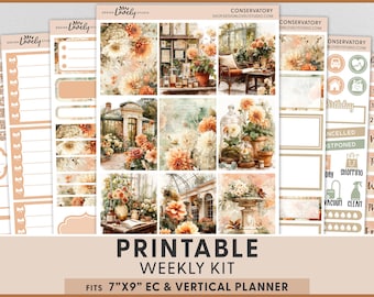 Printable Planner Stickers, Vertical Weekly Sticker Kit, Erin Condren Stickers, VS307