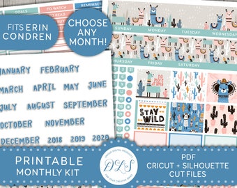 Erin Condren Monthly Kit Spring Planner Printables Monthly - Etsy Hong Kong