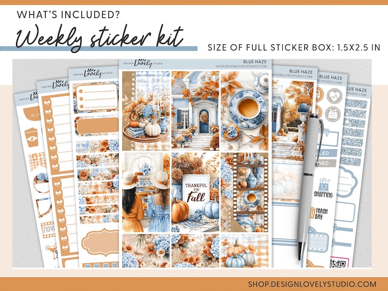 Cozy Fall Sticker Bundle, Printable Planner Kits for Happy Planner ...