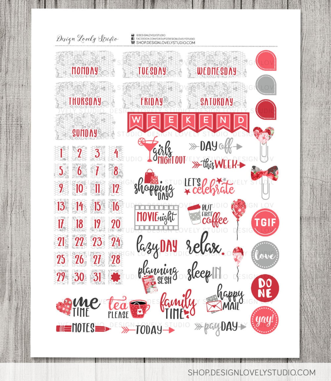 Big Happy Planner Valentine's Day Stickers Kit Printable - Etsy