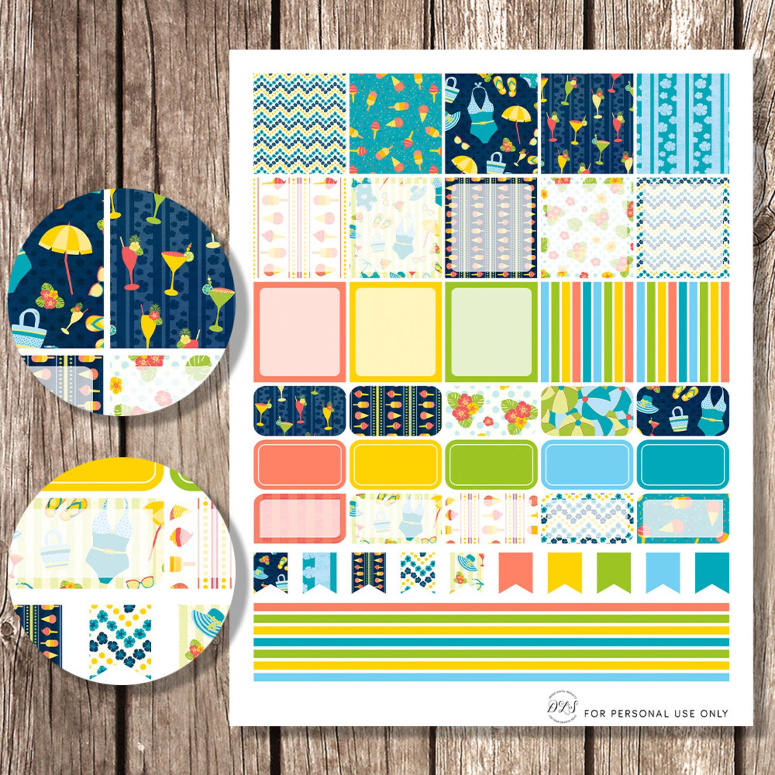 Erin Condren Horizontal Stickers Horizontal Weekly Kit | Etsy