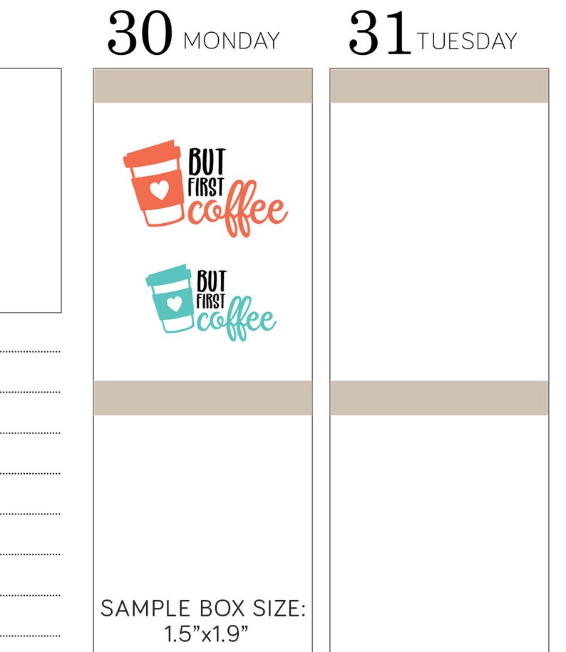 COFFEE Planner Stickers Printable Coffee Cup Planner - Etsy