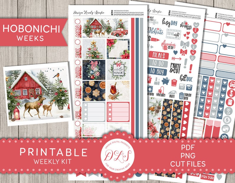 Printable CHRISTMAS Planner Stickers Hobonichi Weeks - Etsy