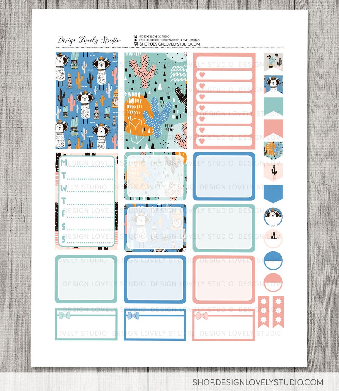 PRINTABLE Big Happy Planner Stickers Kit Llamas Planner - Etsy