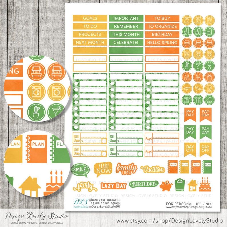 March Big Happy Planner Stickers Printable Big Happy Planner - Etsy