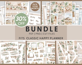 Boho Sommer Planner Sticker Set - Weekly, Monthly, Journaling, zerrissenes Papier, Blumen Kits für Happy Planner, Strand & Küste Thema, BH141